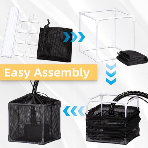 Fineday Pond Filter, Anti-Clogging Cube Outdoor Mesh Water Pump Barrier Bag Box Basket (5 inch General)