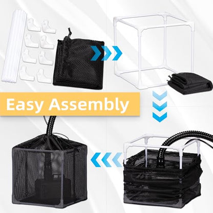 Fineday Pond Filter, Anti-Clogging Cube Outdoor Mesh Water Pump Barrier Bag Box Basket (5 inch General)