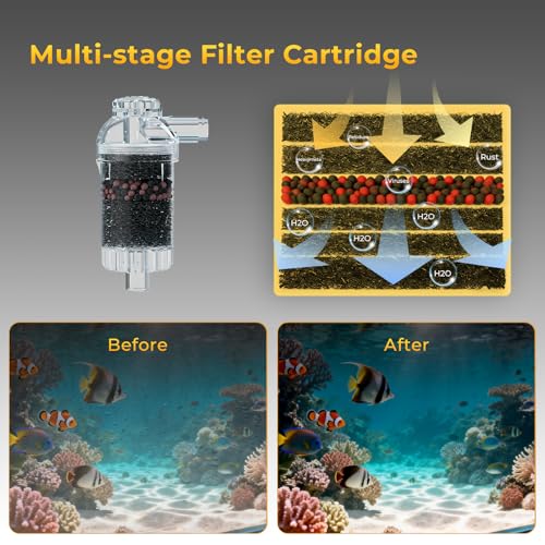 Aquarium Gravel Cleaner, Cordless/Corded 6 in 1 Electric Fish Tank Vacuum Cleaner Compatible with Dewalt 20V Battery, 3 Adjustable Power, Automatic Water Change for Freshwater and Saltwater