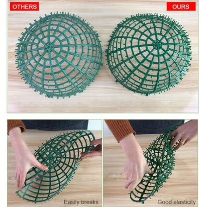 Topiary Ball Frame Set of 2, 6 Sizes Plastic Plant Support Cage (10-40cm), Artificial Grass Ball Frame for DIY Flower Arrangement, Moss Ball Holder for Wedding Home Garden Decoration (16"/40cm)