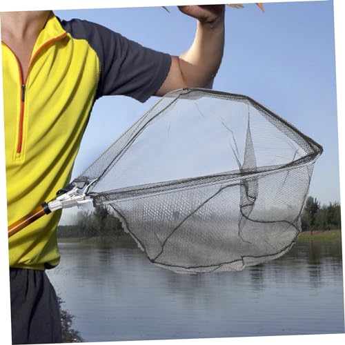 Toyvian Portable Detachable Fishing Net Head Stainless Steel Solid Mesh Basket Lightweight Fish Friendly Catching Tool for Lakes Rivers and Boats Compact Replacement Net for