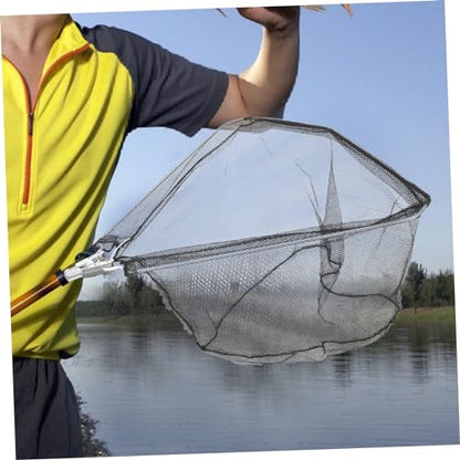 Toyvian Portable Detachable Fishing Net Head Stainless Steel Solid Mesh Basket Lightweight Fish Friendly Catching Tool for Lakes Rivers and Boats Compact Replacement Net for