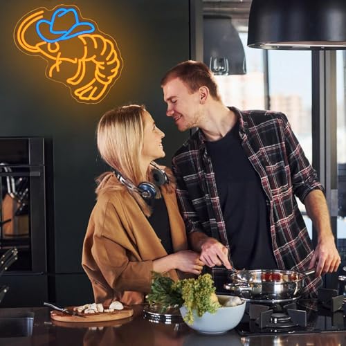 Cowboy Shrimp Neon Sign for Wall Decor, USB Powered Shrimp Neon Light Wall Art, Seafood LED Light Up Sign for Seafood Restaurants, Pub, Store, Man Cave - style: Cowboy Shrimp