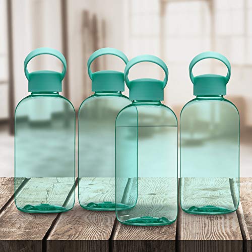 DISCOUNT PROMOS 10 Beau Water Bottles with Handle Set, 20 oz. - Flexi-Grip, Plastic, Drinkware - Mint - color: - Blank - Mint, size: 10 bottles