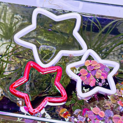 Fish Feeding Portals for Betta & Aquariums | Floating Food Rings & Breathing Windows (Moon Shape) (Black) - color: Black