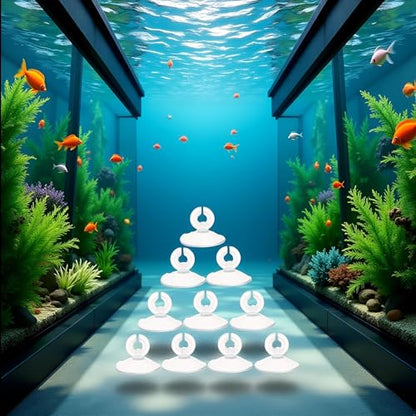 10Pcs Aquarium Suction Cup, Transparent Plastic Sucker with Clips Fish for Tank Pipe Hose Tube Holder Fish Tank Suction Cups Air Pump Accessories Aquarium Pumps and Filters (1.2in)