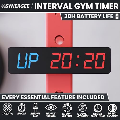 Synergee Programmable Magnetic Gym Timer with LED Display