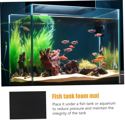 ibasenice Shockproof Nonslip Aquarium Pad Thick Mat for Fish Tank Bottom Anti-Aging Cushioning Mat for Reptile Terrarium and Floor Protection Black