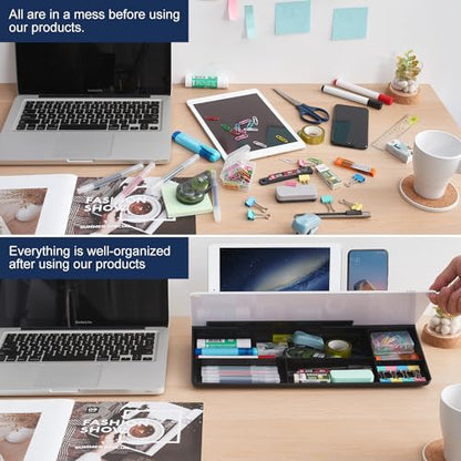Desktop Whiteboard Dry-Erase-Board - Computer Keyboard Stand White Board Surface Pad with Drawer, Desk Organizers with Accessories for Office, Home, School Supplies - Black - color: Black
