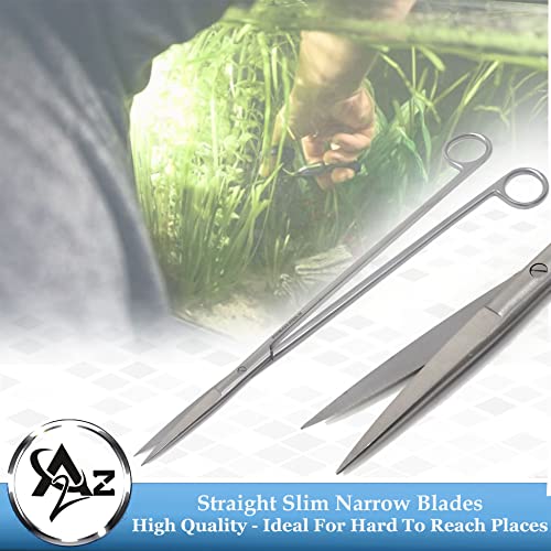 A2Z-Aquarium Tools Kit, 5 in 1 Long Stainless Steel Tweezers Scissor Spatula Multi Functional Aquarium Tank Tool Set for Fish and Aquatic Plants Trim Aquascaping Cleaning & Fish Kit