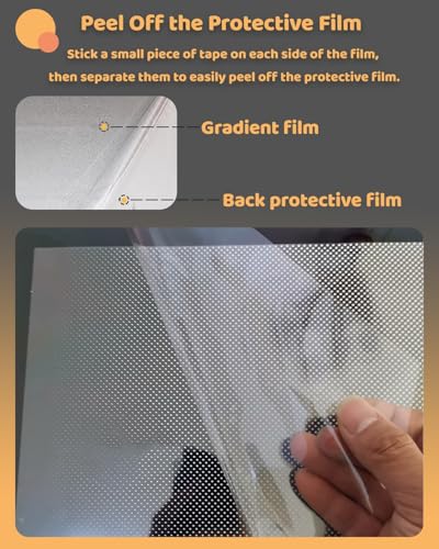 Shower Door Privacy Waterproof Film Two Way Frosted, Gradient Glass Film for Cabinets Meeting Room Windows, Window Cling for Privacy Aquarium(Style A,HxW 152x1500cm/4.9x49ft)