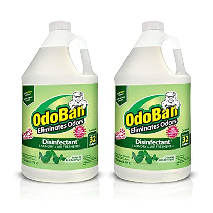 OdoBan Disinfectant Concentrate and Odor Eliminator, Made in the USA, Original Eucalyptus Scent, 2 Gallons - size: 128 Fl Oz (Pack of 2)