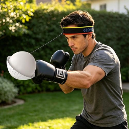 Boxing Reflex Ball - Adjustable Headband Punching Trainer | Speed Reaction Training Balls | Fitness Reflex Training Equipment | Boxing Speed Ball Set With Pump For Home Gym Outdoor Workout Kids Adults - color: Pink