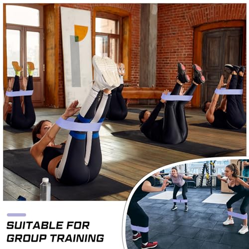 12 Pcs Fabric Resistance Bands for Working Out Non-Slip Booty Exercise Loop Bands for Women Men Glutes Hip Thigh Butt Yoga Pilates Fitness Gym, Light Medium Heavy - color: Lilac, style: Light Resistance