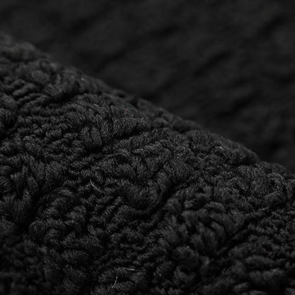 COSY HOMEER 27X18 Inch Anti Fatigue Kitchen Rug Mats are Made of 100% Polypropylene Half Round Rug Cushion Specialized in Anti Slippery and Machine Washable (Black 1 pc) … - color: Black, size: 1'6" x 2'3" (Semicircular)