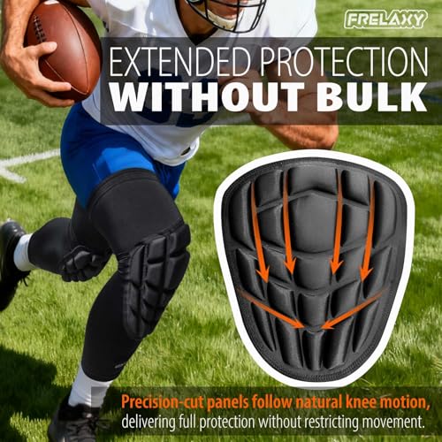 Frelaxy Wrestling Knee Pads, Padded Compression Sleeves for Men Women - size: Large
