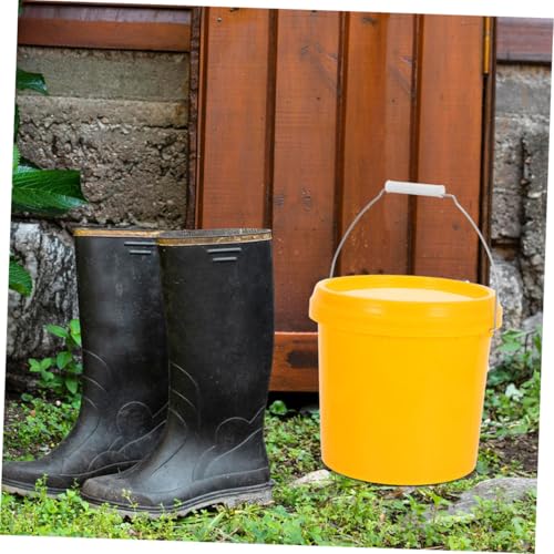 Heavy Duty Plastic Bucket with Leak Resistant Lid Portable Water Pail Container for Household Use Easy to Carry Canister with Handle Space Saving Design for Efficient Storage
