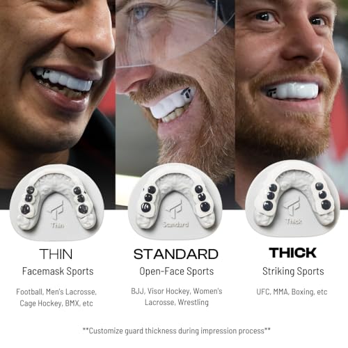 TRUFIT - Custom Sports Mouthguard, Football Mouth Guard, Custom Fit Mouth Guard, Boxing, Lacrosse, Hockey, MMA, Football, Dental Mouthpiece, Adult & Youth, Durable, BPA-Free, Slim, Comfortable Fit