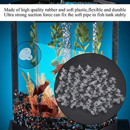 TOPINCN 50pcs Aquarium Sucker Clips Fish Tank Rubber Suction Cup Clips Airline Tube Holders Clamps Tubing Airline Pipe Tube Heater Pump Sheet Holder