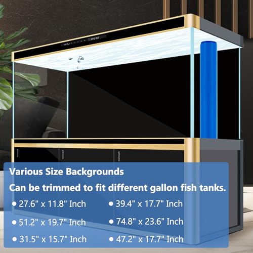 Aquarium Background Static Cling Black Fish Tank Background Wallpaper Fish Tank Backdrop Vinyl Aquarium Poster Background 31 x 16 in - size: 31.5" x 15.7" In