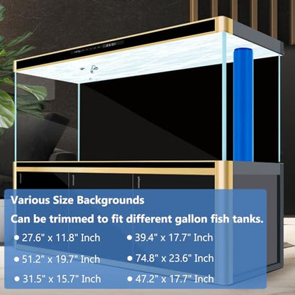 Aquarium Background Static Cling Black Fish Tank Background Wallpaper Fish Tank Backdrop Vinyl Aquarium Poster Background 31 x 16 in - size: 31.5" x 15.7" In