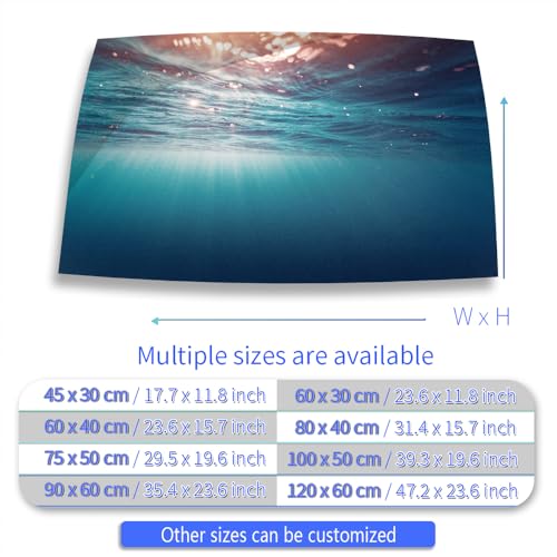 Aquarium Background Stickers - Water, Light, Blue - Fish Tank Reptile Terrarium Decor Poster (60 x 30 cm / (23.6 x 11.8 inches)) - size: 60 x 30 cm / (23.6 x 11.8 inches)