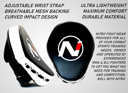 Focus Mitts | Boxing & Muay Thai Punching Pads | Kickboxing & MMA Training Punch Shield - color: Black