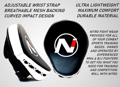 Focus Mitts | Boxing & Muay Thai Punching Pads | Kickboxing & MMA Training Punch Shield - color: Black