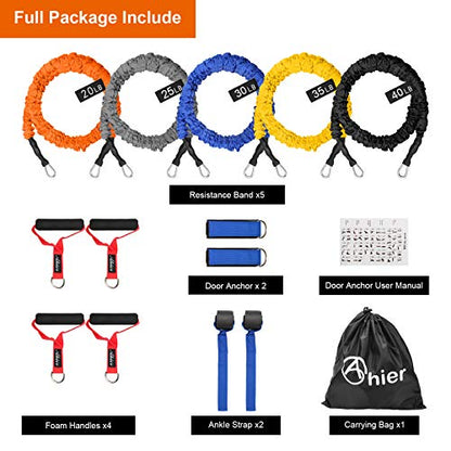 14 PCS Exercise Resistance Bands with Handles Set, Workout Bands for Men