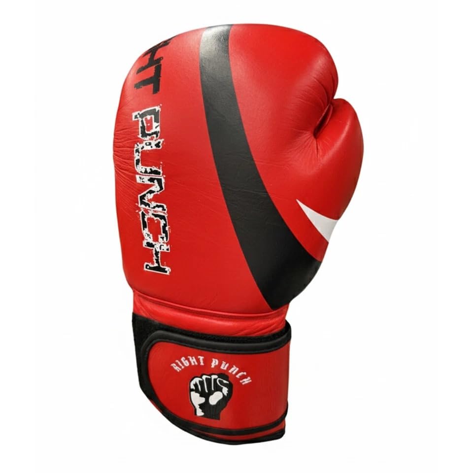 Boxing Gloves, Genuine Cowhide Leather Training & Sparring Gloves with Wrist Support for Bag Work, Mitt Training & Boxing - size: 12 OZ