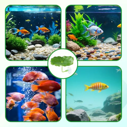 6 PCS Betta Fish Leaf Hammock - Soft Leaf Beds, Adjustable Plastic Bettas Bed Aquarium Decor, Betta-Fish Tank Decorations Plants Practical Resting Spot for Breeding, Hiding & Play