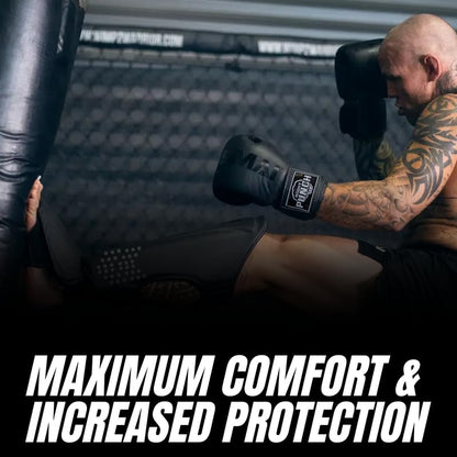 Shin Guards Kickboxing Leg Pads with Instep Protection, Muay Thai MMA Martial Arts Kicking Sparring Training Gear - color: Black & Silver, size: Medium