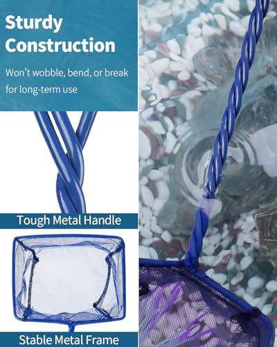 Pawfly 5''/6'' Fish Net for Fish Tank, Aquarium Net with Braided Metal Handle and Nylon Mesh, Small Fish Net Minnow Net for Pond Freshwater and Saltwater - size: 5 inch