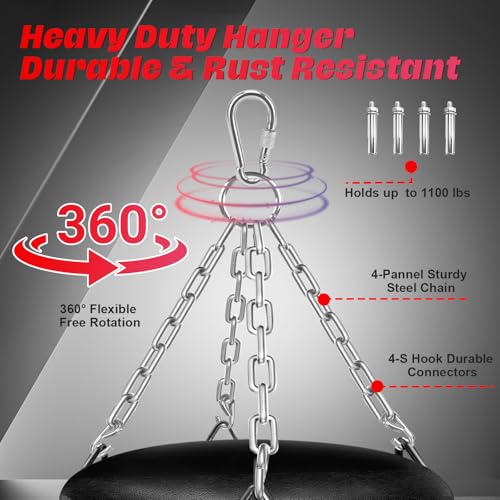 Filled Punching Bag for Adults, 4FT Boxing Bag with Sponge Filler & Gloves | PU Leather Hanging Punching Bag, Heavy Kicking Bag Boxing Equipment for MMA Training Karate Kickboxing - style: Boxing Arms