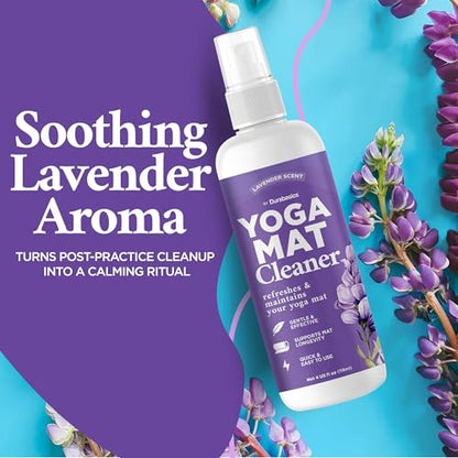 Durabasics Yoga Mat Cleaner Spray, Lavender, 2 Pack with Microfiber Towel