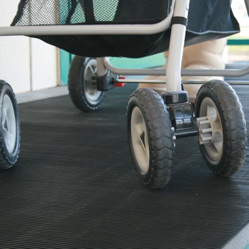 Rubber-Cal Ramp Cleat Non-Slip Outdoor Rubber Mats - 1/8" Thick x 3ft x 1.5ft Floor Mat