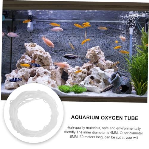 UKCOCO 30m Fish Tubing Flexible Airline Hose for Aquariums and Hydroponics Transparent Hose for Oxygen Pumps and Accessories