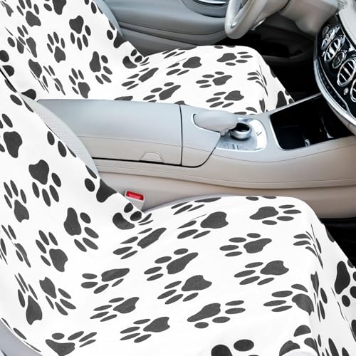 Hahafelt 2 Pack Car Seat Towel Cover with Storage Bag, Dog Footprints - style: Dog Footprints