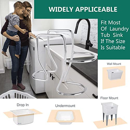 Adjustable Washing Machine Washer Drain Hose Holder Hook, Laundry Tub Hose Guide Clip, Universal Utility Sink Hose Clamp, 304 Stainless Steel