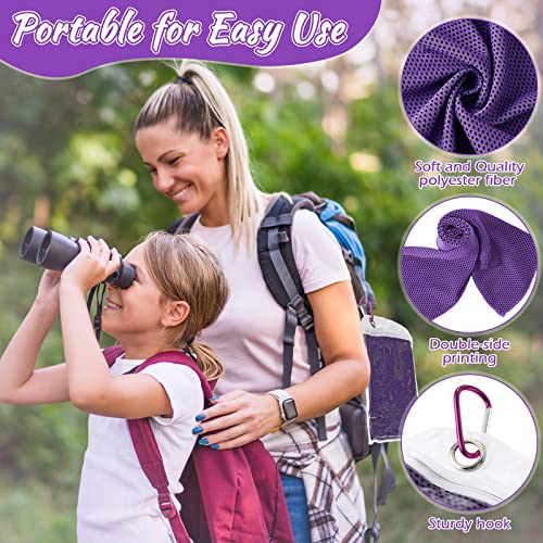 Redbaker 20 Pcs Cooling Towel Ice Towel with Bag for Neck Face, Purple - color: Purple