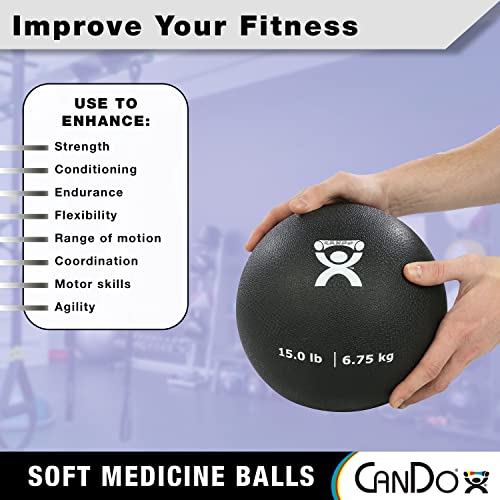CanDo Soft Medicine Ball 5-Piece Set, 2lb, 4lb, 7lb, 11lb, and 15lb, for Physical Therapy and Fitness Exercises, Easy Grip Rubber Weighted Exercise Ball for Workouts - size: Set (5 Pieces)