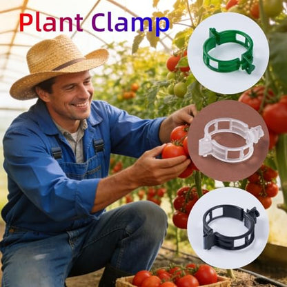 100Pcs Garden Vine Plant Support Clips,Plastic Fixing Clips for Securing and Training Climbing Plants,Tomatoes,Grapes,Vine Vegetables and Potted Plant (100, Green)