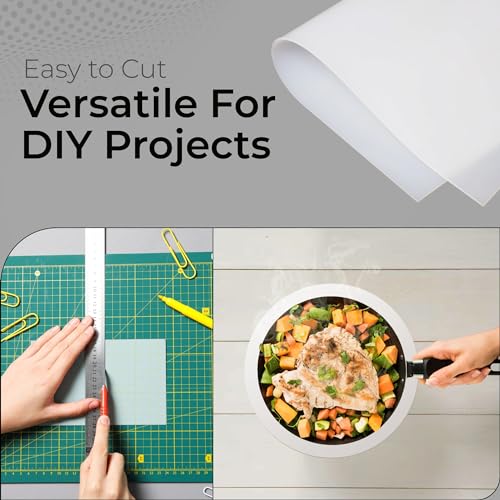 Exactly Rubber - Translucent Silicone Sheet, 50A Durometer Rubber Sheet, Semi Clear Silicone, Resistant -80 to 450°F, Food-Grade Silicone Placemat, 450% Elongation, Made in The USA, 1/32 x 9” x 12” - size: 1/32 x 9 x 12
