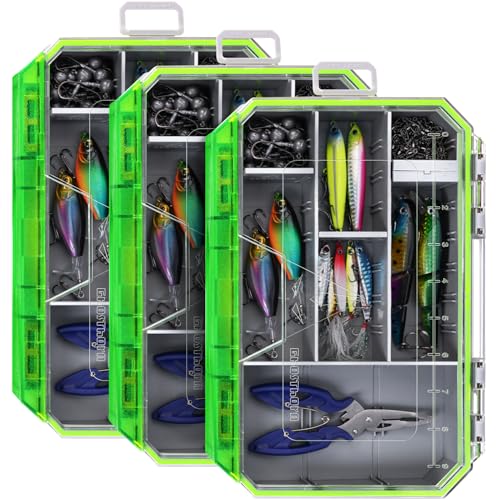 Ghosthorn Fishing Tackle Box, Waterproof 3600 and 3700 Tackle Trays, Plastic Tackle Box Organizer with Removable Dividers, Storage Lure Box and Terminal Tackle Storage - style: 3600*3