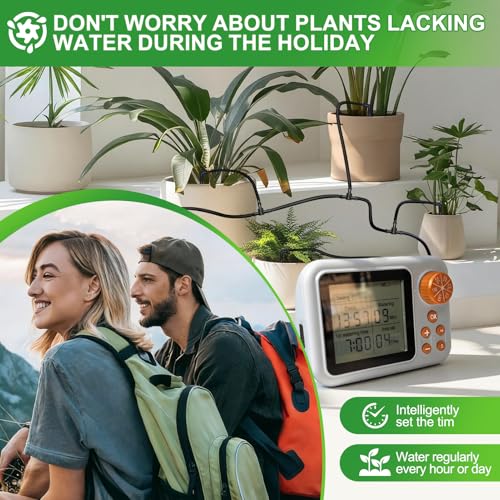 Drip Irrigation kit Indoor Plant Irrigation System Automatic Plant Waterer Plant Humidity Sensor Timer Water drip System kit to Growing Tent self Watering Automatic Mister kit Greenhouse（1 Sets）