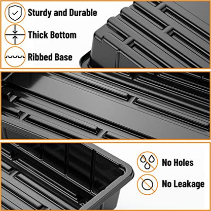 Mr. Pen- Seed Starter Trays, 5 Pack, 17"x10"x2.4", Durable Plastic Growing Trays, Stackable and Reusable Seedling Starter Kits for Indoor, Outdoor, Greenhouse Gardening, Planting, Hydroponic Systems