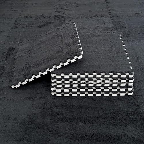 24Pcs Plush Foam Floor Mat Square Interlocking Carpet Tiles 12X12 Inch Puzzle Piece Carpet Squares Thick Fluffy Foam Floor Tiles Carpet for Parlor Bedroom (Black) - color: Black