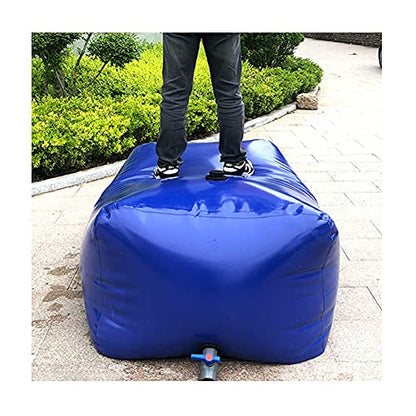 Flexible Water Tank with Tap, Space-saving Water Storage Container, Portable Collapsible Bucket, 0.9mm Thick Pvc Leakproof for Outdoor Camping, Fishing, Gardening, Car Washing(500L/1.5x0.9x0.4m) - size: 500L/1.5x0.9x0.4m