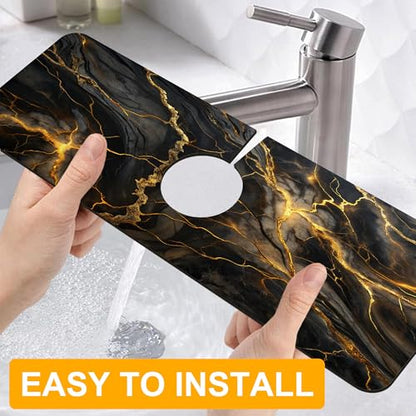 2 Pack Faucet Mat for Kitchen Sink Splash Guard Bathroom 15.5"X5.5"