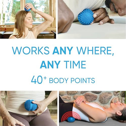 Dr. Cohen's acuball Heatable Deep Tissue Massage Ball - acuBall Trigger Point Massage Therapy for Myofascial and Stress Release and Exercise - Effective Back Massager Ball for Targeted Pain Relief - color: Acuball Large - Blue